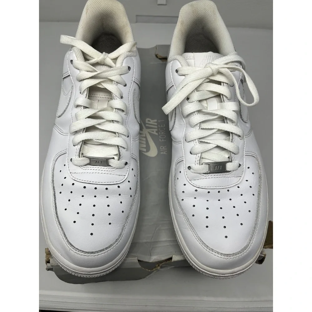 Nike Air Force 1 07 Low Triple White Shoe 315122-111 Mens 10.5 W/ Box No Insoles
